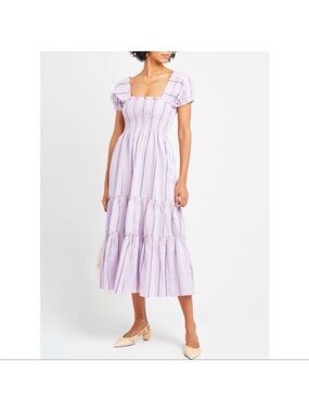 New OPT Daphne Midi Dress Purple Lilac Medium